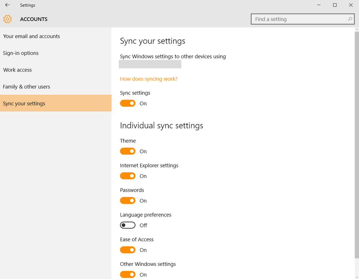 Windows 10 Security Guide - Sync Windows 10 Settings